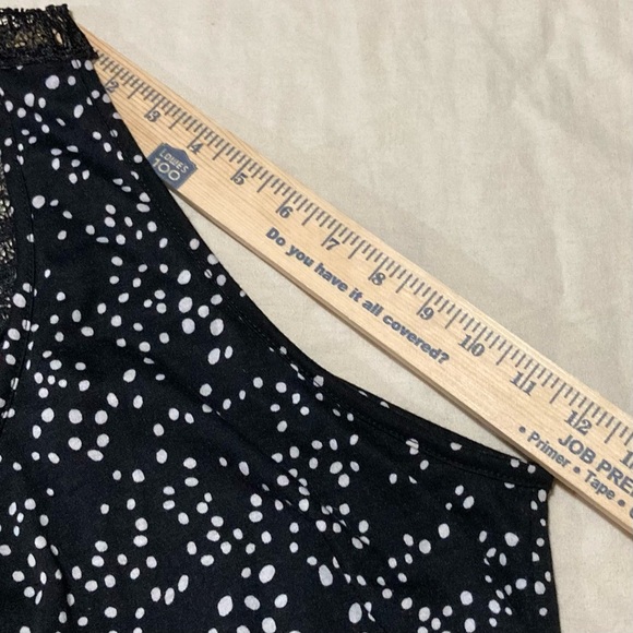 Julie's Closet Black and White Polka Dot Tiered Top | Lace Detail | Made in USA - Picture 9 of 10